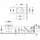 Duravit DuraStyle miska WC wisząca bez wewnętrznego kołnierza 37x62 cm - z WonderGliss 200