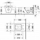 Duravit DuraStyle miska WC wisząca z półką 37x54 cm - z WonderGliss 200