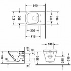 Duravit DuraStyle miska WC wisząca bez wewnętrznego kołnierza 37x54 cm - z WonderGliss 200