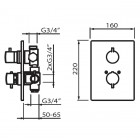 Demm Bateria termostatyczna podtynkowa 2 wyjścia 6732Y