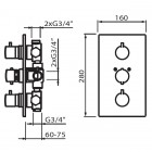Demm Bateria termostatyczna podtynkowa 3 wyjścia 6730Y