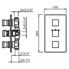 Demm Bateria termostatyczna podtynkowa 3 wyjścia 6730J