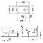Duravit Starck 3 bidet stojący 36 x 56 cm