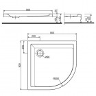 Koło Pacyfik brodzik półokrągły 90x90 cm AntiSlide