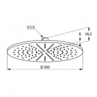 Kludi A-QA deszczownica okrągła 300 mm czarny mat/chrom 643308700