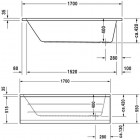 Duravit D-Code wanna prostokątna 170x75 cm do zabudowy