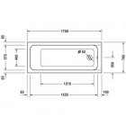 Duravit D-Code wanna prostokątna 170x70 cm do zabudowy
