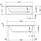 Duravit D-Code wanna prostokątna 170x70 cm do zabudowy
