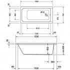Duravit D-Code wanna prostokątna 150x75 cm do zabudowy