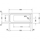 Duravit D-Code wanna prostokątna 160x70 cm do zabudowy