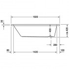 Duravit D-Code wanna prostokątna 160x70 cm do zabudowy