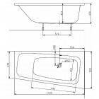 Koło Split wanna asymetryczna 150x80 cm prawa