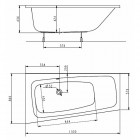 Koło Split wanna asymetryczna 150x80 cm lewa