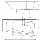 Koło Split wanna asymetryczna 170x90 cm prawa
