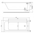 Koło Modo wanna prostokątna 160x70 cm odpływ z boku AntiSlide