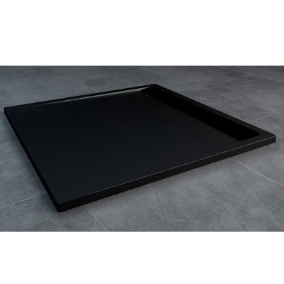 Sanswiss Ila brodzik kwadratowy 80x80 cm czarny granit WIQ08006154