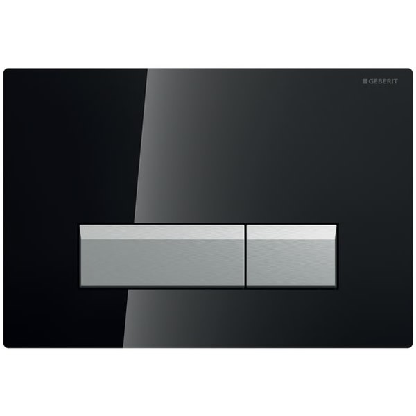 Geberit Sigma 40 przycisk spłukujący do WC z odciągiem szkło czarne 115600SJ1
