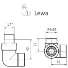 Terma zawór trójosiowy odcinający lewy czarny mat