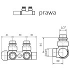 Terma zestaw zintegrowany termostatyczny ZX prawy czarny mat
