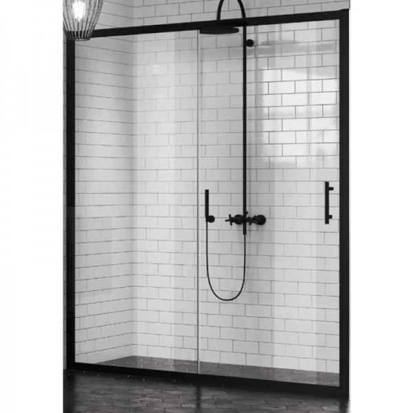 Novellini Zephyros 2P drzwi do wnęki rozsuwane 130 cm czarne