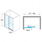 Novellini Opera 2PH drzwi do wnęki rozsuwane 120 cm lewe czarne