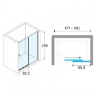 Novellini Opera 2PH drzwi do wnęki rozsuwane 180 cm prawe czarne