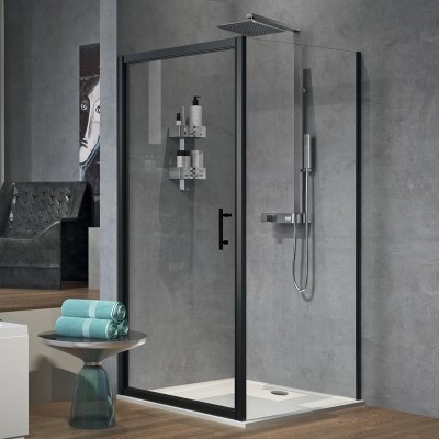 Novellini Zephyros G+F kabina kwadratowa 70x70 cm czarna