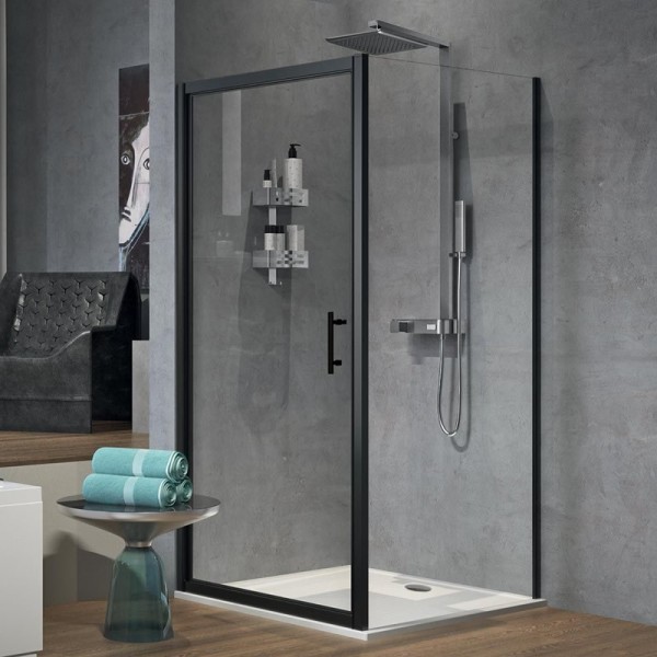 Novellini Zephyros G+F kabina kwadratowa 75x75 cm czarna