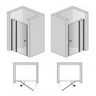 Sanswiss Solino drzwi do wnęki ze ścianką stałą uchylne 75 cm czarne