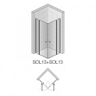 Sanswiss Solino drzwi do wnęki ze ścianką stałą uchylne 90 cm czarne