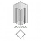 Sanswiss Solino kabina kwadratowa wejście narożne 100x100 cm drzwi ze ścianką czarna