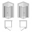 Sanswiss Solino kabina prostokątna 90x80 cm czarna