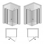 Sanswiss Solino kabina prostokątna 100x80 cm drzwi ze ścianką czarna