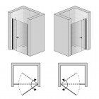 Sanswiss Solino drzwi do wnęki ze ścianką stałą uchylne 90 cm czarne SOL31
