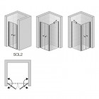 Sanswiss Solino drzwi do wnęki wahadłowe 70 cm czarne