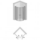 SanSwiss Solino kabina półokrągła drzwi uchylne 80x80 cm czarna