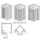 Sanswiss Solino F drzwi do wnęki składane 70 cm lewe czarne