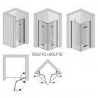 Sanswiss Solino F drzwi do wnęki składane 70 cm prawe czarne