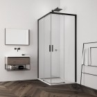 Sanswiss Top Line S kabina kwadratowa 120x120 cm wejście narożne czarna