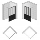 Sanswiss Easy ścianka wolnostojąca WALK IN 90 cm czarna Loft Attic