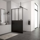 Sanswiss Easy ścianka wolnostojąca WALK IN 120 cm czarna Loft Attic