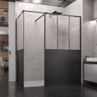 Sanswiss Easy kabina prostokatna WALK IN 90x80 cm czarna Loft Attic