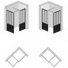 Sanswiss Easy kabina prostokatna WALK IN 100x80 cm czarna Loft Attic