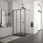 Sanswiss Easy ścianka wolnostojąca WALK IN 100 cm czarna Loft Industrie