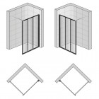 Sanswiss Easy ścianka wolnostojąca WALK IN 100 cm czarna Loft Industrie