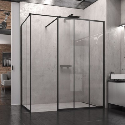 Sanswiss Easy kabina prostokatna WALK IN 140x90 cm czarna Loft Industrie