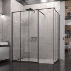 Sanswiss Easy kabina prostokatna WALK IN 140x100 cm czarna Loft Industrie