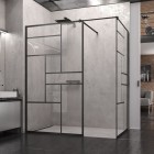 Sanswiss Easy kabina prostokatna WALK IN 100x80 cm czarna Loft 73