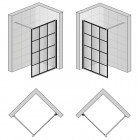 Sanswiss Easy ścianka wolnostojąca WALK IN 90 cm czarna Loft 75
