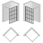 Sanswiss Easy ścianka wolnostojąca WALK IN 140 cm czarna Loft 75